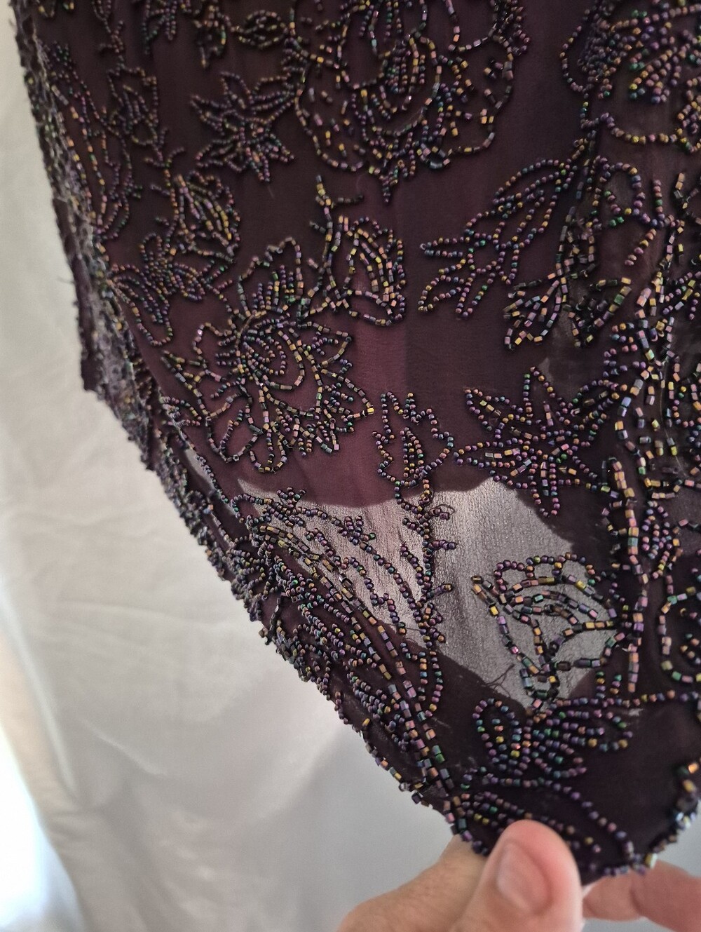 Oleg Cassini Plum Beaded Strapless Cocktail Dress. Womens 8. - Picture 7 of 7